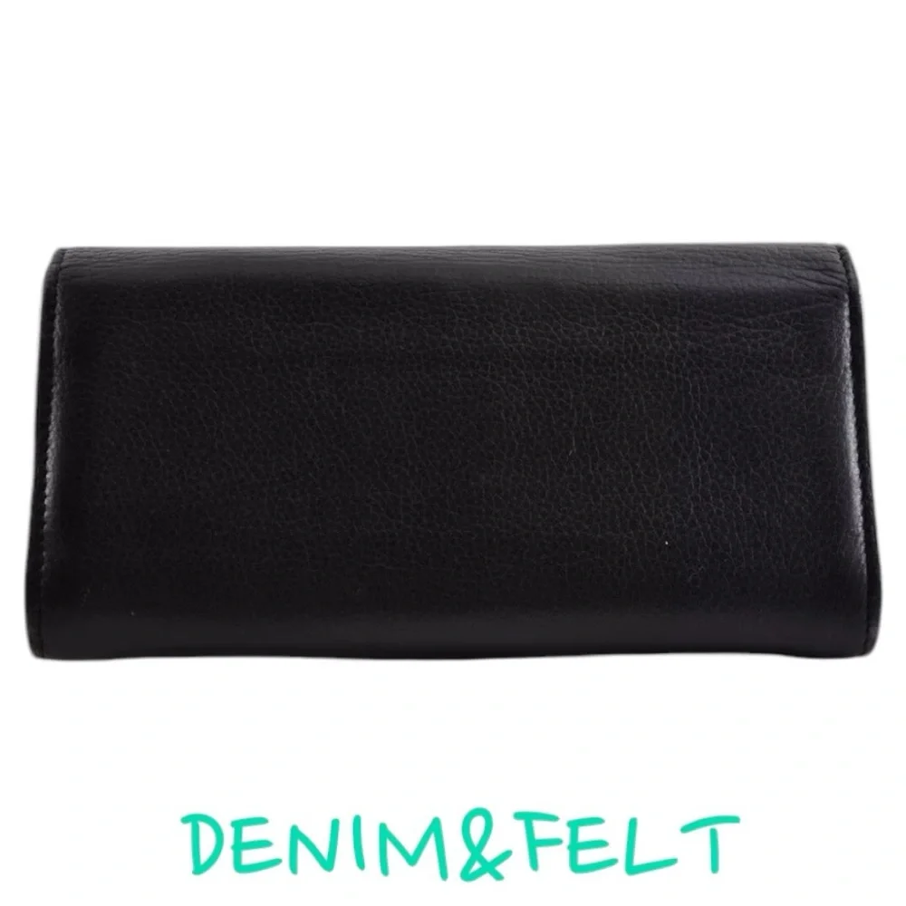 🖤🤎Chloe Georgia Black/Beige Leather Long Wallet w/ Flap |‎ PRELOVED! EUC!!🖤🤎